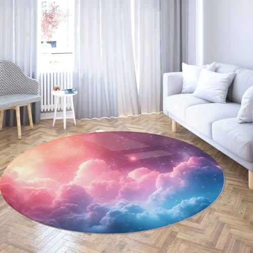 SHUODAOCO Pastel Clouds Sky Circle Türmatte 90cm - Modernes Schlafzimmer rutschfeste runde Teppiche faltbar für Wohnzimmer Spielzimmer Arbeitszimmer Eingangsbereich SHUODAOCO Pastel Clouds Sky Circle Türmatte 90cm - Modernes Schlafzimmer rutschfeste runde Teppiche faltbar für Wohnzimmer Spielzimmer Arbeitszimmer Eingangsbereich von SHUODAOCO