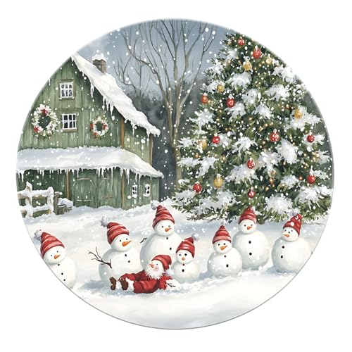 SHUODAOCO Schneemann Familie Weihnachten Runde Teppiche 160cm - Rot Weiß gestreifte Hüte Baum rutschfeste waschbare weiche Matte für Kinderzimmer Spielzimmer Wohnkultur Schlafzimmer SHUODAOCO Schneemann Familie Weihnachten Runde Teppiche 160cm - Rot Weiß gestreifte Hüte Baum rutschfeste waschbare weiche Matte für Kinderzimmer Spielzimmer Wohnkultur Schlafzimmer von SHUODAOCO