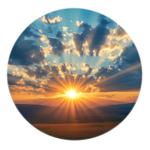 SHUODAOCO Sunset Landscape Wohnzimmer Kreis Türmatte 100cm - Wolken rutschfeste runde Teppiche faltbar für Schlafzimmer Terrasse Home Foyer Sofa Eingang SHUODAOCO Sunset Landscape Wohnzimmer Kreis Türmatte 100cm - Wolken rutschfeste runde Teppiche faltbar für Schlafzimmer Terrasse Home Foyer Sofa Eingang von SHUODAOCO