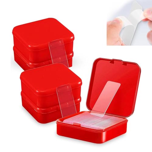 SHUOHONG 300 Stück Doppelseitiges Klebeband Transparent Magisch Tape Nano Tape Entfernbares Beidseitiges Klebeband Spurlos Double Sided Tape zum Aufhängen von Bildern, Postern, Teppichen (5Box) von SHUOHONG