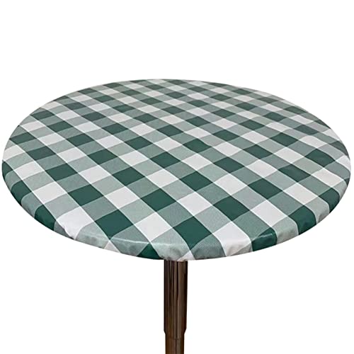 Runde Tischdecke Elastisch, Elastische Tischdecke Gartentischdecke Rundtischdecke Wasserdichte Rutschfeste Abwischbar Schmutzabweisend Tischdecke Runde Enge Passform (Diameter 60cm/24in,Dark Green) von SHUOJIA