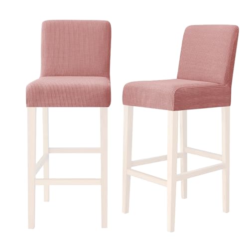 SHUOJIA Bar Stuhlhussen, Schonbezüge Mit Rückenlehne Stretch Stuhlbezug Stuhlschutz, Für Die Küche Barhocker Zähler Überzug Für Barstuhl (Pink,2 Pcs) von SHUOJIA