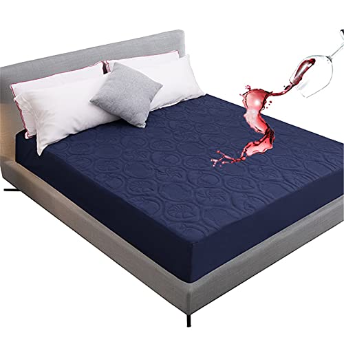SHUOJIA Bedding Gesteppte Matratzenauflage - Weich Mikrofaser Matratzen Topper - Höhe Bis 30 cm (Blue A,80X200+30cm) von SHUOJIA