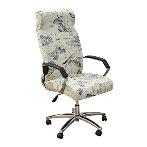 SHUOJIA Bezug Für Bürostuhl Abnehmbare Elastische Universal Stretch Stuhlhussen Stuhlbezug Computerstuhl Schreibtischstuhl Drehstuhl Office Chair Hussen (Butterfly,Medium) von SHUOJIA