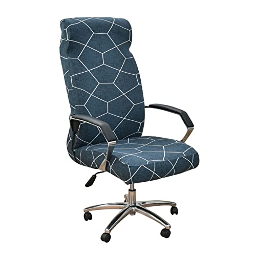 SHUOJIA Bezug Für Bürostuhl Abnehmbare Elastische Universal Stretch Stuhlhussen Stuhlbezug Computerstuhl Schreibtischstuhl Drehstuhl Office Chair Hussen (Football Grid,Medium) von SHUOJIA
