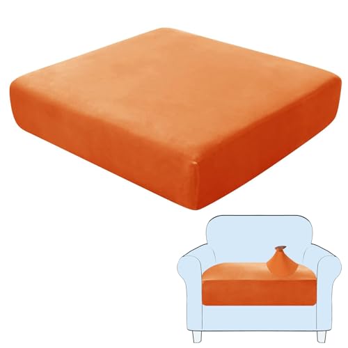 SHUOJIA Sofa-Sitzkissenbezüge, Sofakissen-Bezüge Stretch-Samt,Sitzkissenschutz,Couchkissen-Bezüge Ersatz Für Individuelle Kissen Mit Elastischem Stoff (Gold,1-Seater) von SHUOJIA
