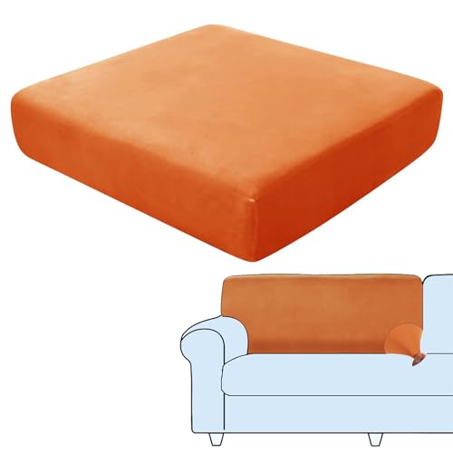 SHUOJIA Sofa-Sitzkissenbezüge, Sofakissen-Bezüge Stretch-Samt,Sitzkissenschutz,Couchkissen-Bezüge Ersatz Für Individuelle Kissen Mit Elastischem Stoff (Gold,Backrest Cover) von SHUOJIA
