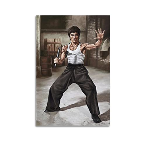 Bruce Lee Anime Leinwand Kunst Poster Und Wandkunst Bilddruck Moderne Familienzimmer Dekor 12x18inch(30x45cm) von SHUPSY