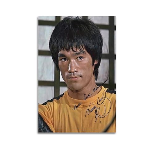 Bruce Lee Signed Poster Leinwand Kunst Poster Und Wandkunst Bilddruck Moderne Familienzimmer Dekor 24x36inch(60x90cm) von SHUPSY