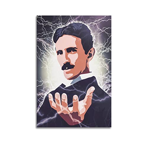 Inventor Nikola Tesla Colorful Fan Art Leinwand Kunst Poster Und Wandkunst Bilddruck Moderne Familienzimmer Dekor 24x36inch(60x90cm) von SHUPSY