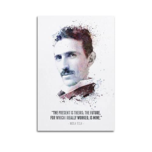 SHUPSY Nikola Tesla Painting Poster Dekorative Malerei Leinwand Wandkunst Wohnzimmer Poster Schlafzimmer Malerei 24x36inch(60x90cm) von SHUPSY
