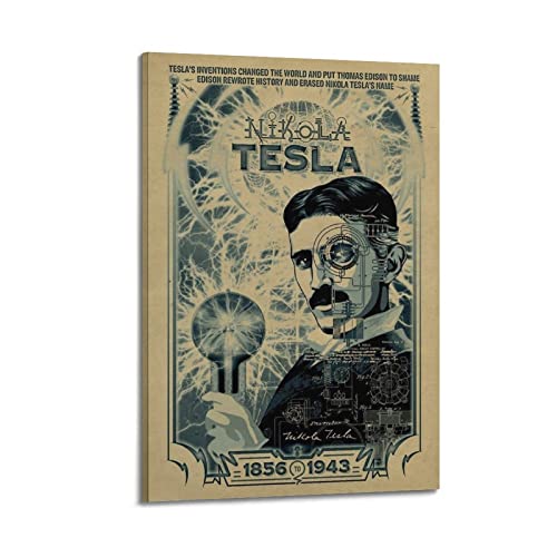 SHUPSY Nikola Tesla Poster Dekorative Malerei Leinwand Wandkunst Wohnzimmer Poster Schlafzimmer Malerei 16x24inch(40x60cm) von SHUPSY