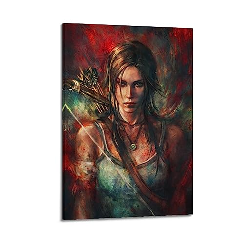 Tomb Raider Lara Croft Beautiful Art Leinwand Kunst Poster Und Wandkunst Bilddruck Moderne Familienzimmer Dekor 12x18inch(30x45cm) von SHUPSY