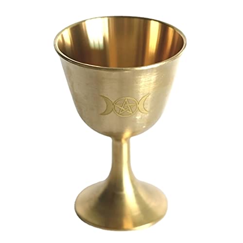 SHURROW Ritual Cup Altar Kelch Wicca Vergoldung Messing Zeremonie Mond Wahrsagerei Prop Schüssel Schale Gold von SHURROW