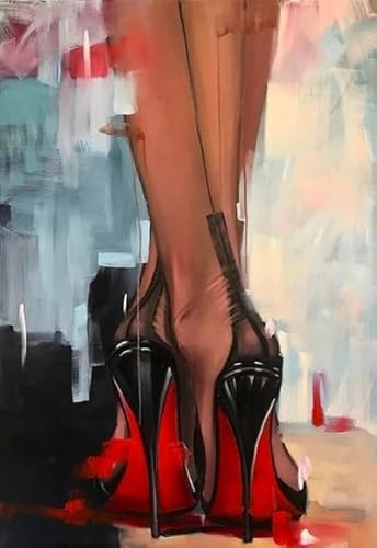 SHUYINGHENGXIE Moderne rote High Heels Schuhe Frau Beine Poster Leinwand Malerei Wandkunst Druck Bild Wohnzimmer Home Decor Kein Rahmen-40x50cm von SHUYINGHENGXIE