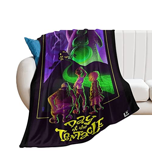 Day of The Tentacle Fleece Blanket Super Soft Fuzzy Warm Cozy Flannel Fleece Bed Blanket Lightweight Decorative Living Room 60"x80" von SHUYU