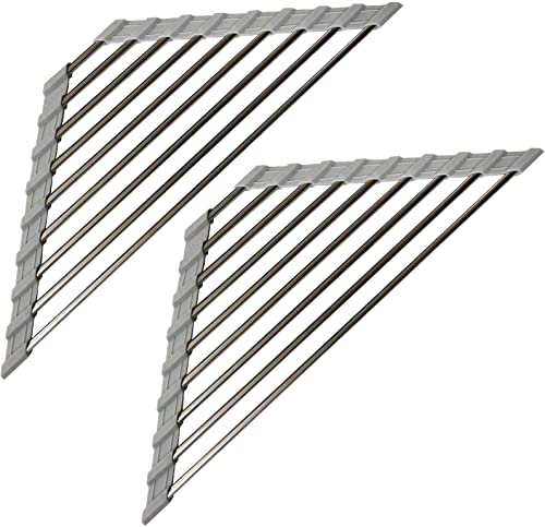 2 Stück Spülbecken-Eck-Abtropfgestell, Spülbecken-Schwammhalter in Spülbecken, Abtropfgestell, Eckspüle, Sieb über dem Spülbeckenregal (runde Röhre, 2 Stück) von SHUYUE