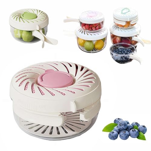 SHUZHENG 2-in-1 Abtropf- und Konservierungskorb, Abflusskorb für Obst, 2025 neue Obstwaschschüssel mit Sieb, Obstabtropfbehälter mit Griff (Rosa, 1000 ml) von SHUZHENG