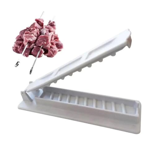 SHUZHENG Kebab Maker Press – Manuelle Kebab Kabob Maker Form, Kabob Maker Maschine, dicker Kunststoff, Kebab Presse, manuelle Kabobform, einfach zu bedienen für Grill, Neulinge (weiß) von SHUZHENG