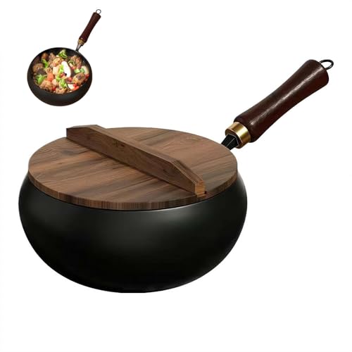 SHUZHENG Unbeschichtete Eisenpfanne Handgeschmiedeter Topf Mit Wärmespeicherfunktion,24cm/26cm Japanische Handgeschmiedete Antihaftbeschichtete Eisenpfanne SHUZHENG Unbeschichtete Eisenpfanne Handgeschmiedeter Topf Mit Wärmespeicherfunktion,24cm/26cm Japanische Handgeschmiedete Antihaftbeschichtete Eisenpfanne von SHUZHENG