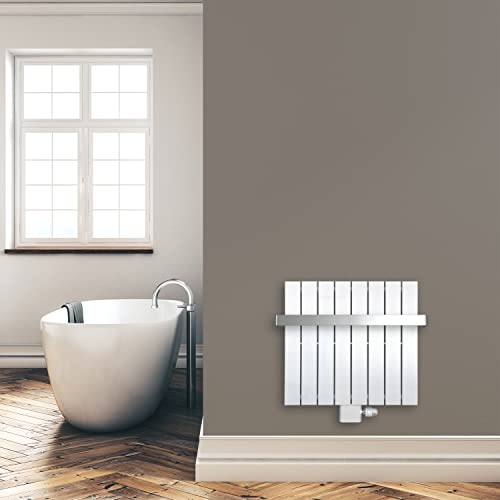 Paneelheizkörper Heizkörper Badheizkörper weiß 600 x 602 mit Mittelanschluss und 1 Handtuchstange (391 Watt nach EN442) von SHV