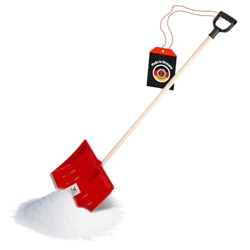 SHW-FIRE | Schneeschieber 40 cm breit, robuster Holzstiel, Schaufel aus Kunststoff, und Aluminiumkante, Schneeschaufel optimal für Schnee räumen auf Gehwegen & Einfahrten | Made in Germany von SHW-FIRE