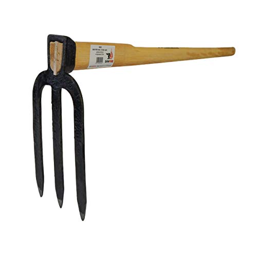 Karsthacke mit 3 Zinken - Geschmiedeter Stahl, 135cm langer Eschenholzstiel. Erleichtert die Gartenarbeit von SHW-FIRE von SHW-FIRE