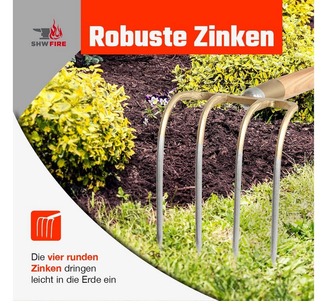 SHW FIRE Gartenhacke SHW-FIRE, Kartoffelhacke 4 Zinken Schmiedung, 135 cm Eschenholzstiel SHW FIRE Gartenhacke SHW-FIRE, Kartoffelhacke 4 Zinken Schmiedung, 135 cm Eschenholzstiel von SHW FIRE
