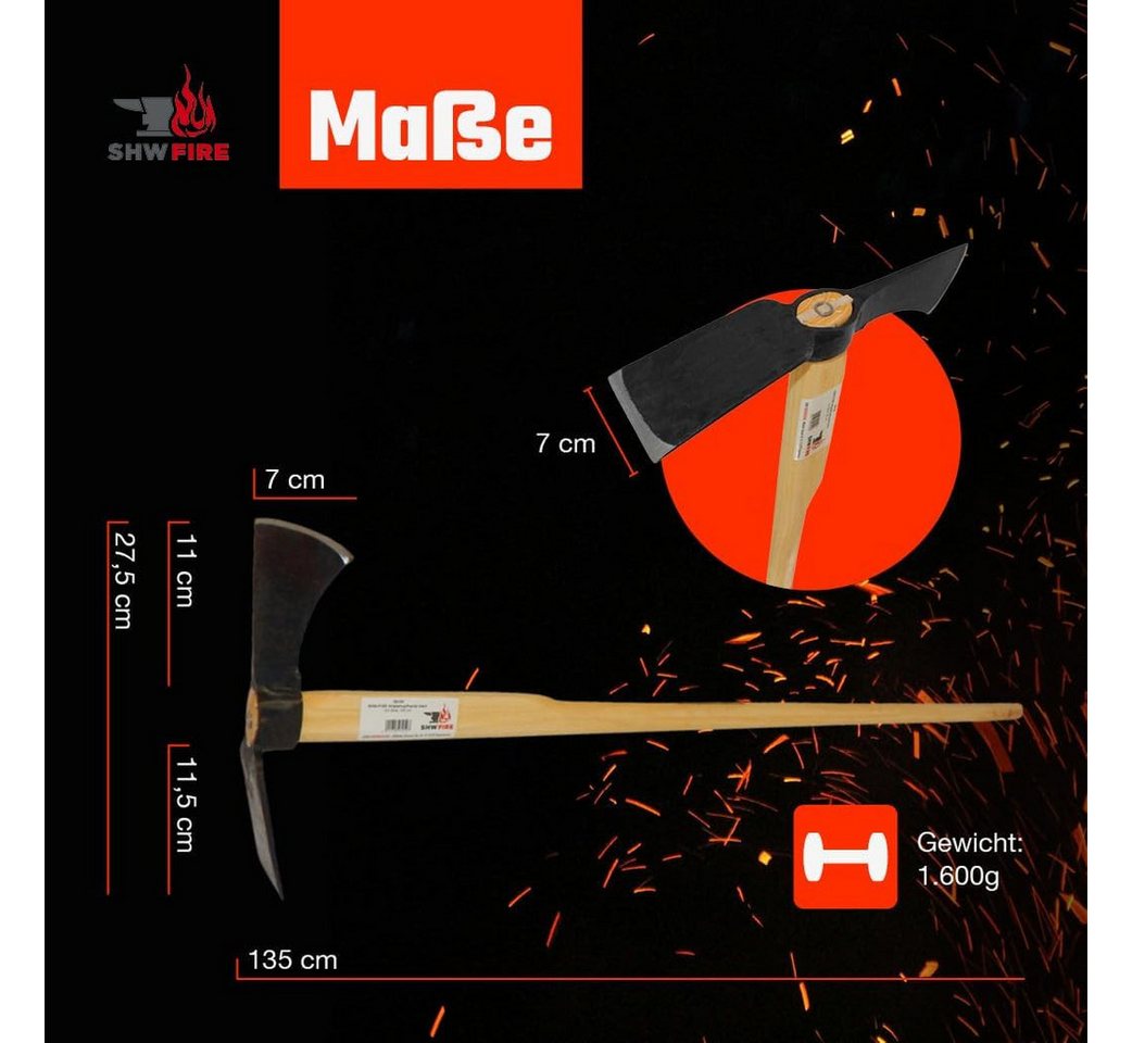 SHW FIRE Gartenhacke SHW-FIRE Wiedehopfhacke klein mit Breitblatt, handgeschmiedeter Stahl, Spezialstahl SHW FIRE Gartenhacke SHW-FIRE Wiedehopfhacke klein mit Breitblatt, handgeschmiedeter Stahl, Spezialstahl von SHW FIRE