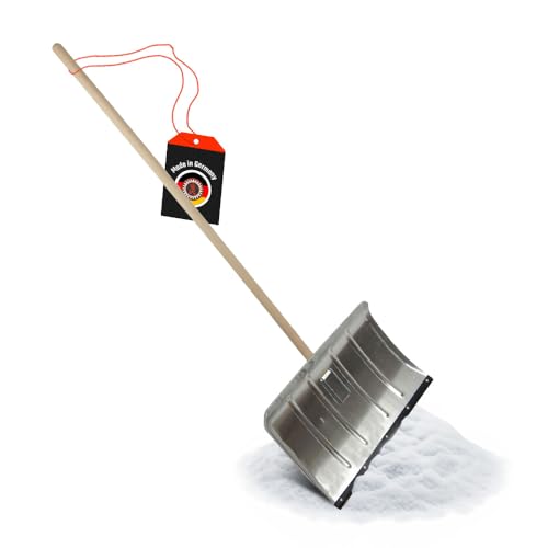 SHW-FIRE | Alu-Schneeschieber 50 cm mit Flüsterkante und 150 cm Buchen-Ovalstiel, leises und effizientes Schneeräumen auf Gehwegen & Einfahrten | Made in Germany von SHW-FIRE