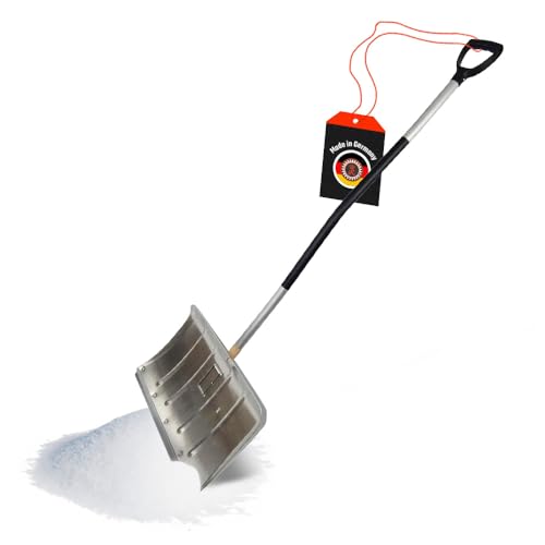 SHW-FIRE | Schneeschieber 50 cm breit, robuster 130 cm Aluminiumstiel mit Kunststoffgriff, ergonomisches Design, mit Aluschutzkante, ideal für Schneeräumung & Winterarbeiten | Made in Germany von SHW-FIRE