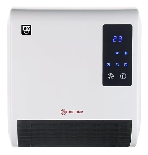 SHX Bad-Heizlüfter 2000W SHX71BHL2000W – Badezimmer-Heizlüfter, 2000 Watt, Schutzklasse: IPX2, Display, Timerprogrammierung, Fernbedienung, weiß/schwarz von SHX