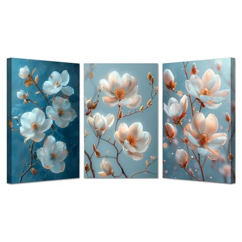 SHYAMIC 3er Premium Boho Poster Set, Pflanzen im Boho-Stil Moderne Bilder Boho Deko Wanddeko für Wohnzimmer Schlafzimmer, Abstraktes Poster Set - 30x45cmx3 Gerahmt von SHYAMIC