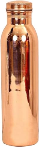 SHYAMVUN Pure Copper Water Bottle Drinkware Set 1000ml Capacity (PLAIN) (34 OZ) von SHYAMVUN