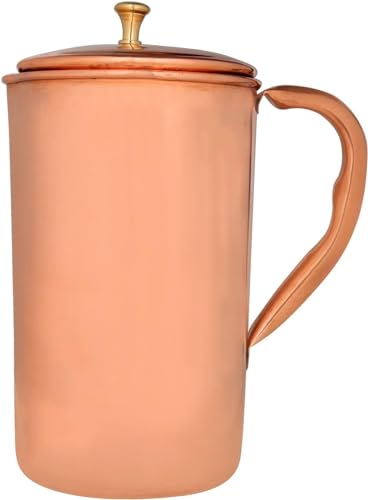 SHYAMVUN Pure Copper Water Jug (99.72%) | Copper Jug for Ayurveda Health Benefits (PLAIN, WITH 2 GLASSES) von SHYAMVUN