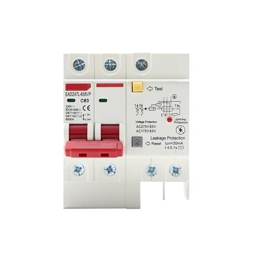 230V 2P SPD Fehlerstromschutzschalter Mit Überlast Überspannung RCBO RCCB MCB Leckage Schutz(40A) von SHYEGUMUZA