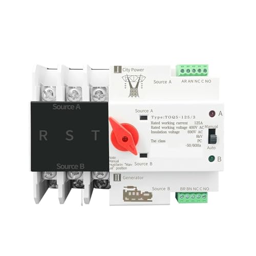 3P 3 Phase-Lärm-Schiene ATS Doppelstrom-automatischer Transferschalter Elektrische Wahlschalter Stromübertragungsschalter(63A) von SHYEGUMUZA