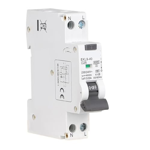 A Typ Fehlerstrom-Schutzschalter 6KA 1P+N 2P 18mm RCBO Max 40A 30mA Kurve EKL9(10A) von SHYEGUMUZA