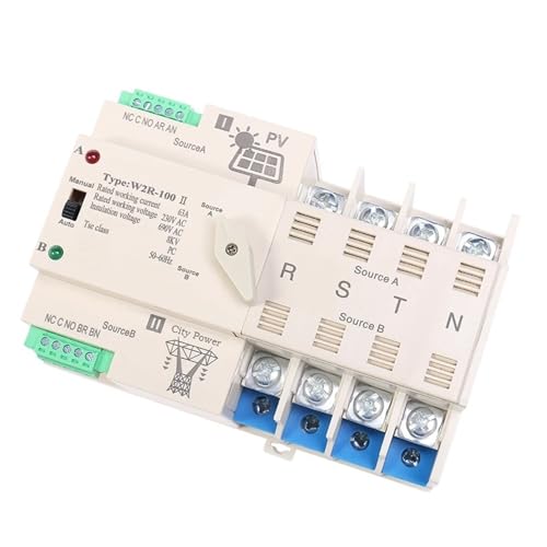Automatischer Leistungstransferschalter DIN-Schiene 2P 3P 4P ATS Stromübertragungsschalter(PV 110V,4P 100A) von SHYEGUMUZA