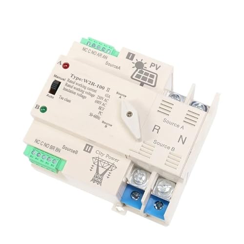 Automatischer Leistungstransferschalter DIN-Schiene 2P 3P 4P ATS Stromübertragungsschalter(PV 220V,2P 100A) von SHYEGUMUZA