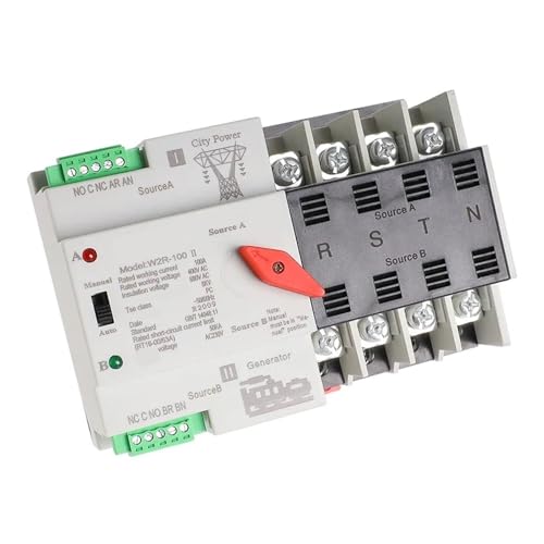 Automatischer Transferschalter mit Doppelleistung W2R ATS 110 V 220 V 63 A 100 A Stromübertragungsschalter(W2R 4P 110V,100A) von SHYEGUMUZA