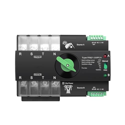 Din Rail 3 Phase ATS Dual Power Automatic Transfer Elektrischer Wahlschalter 4P Stromübertragungsschalter(100A) von SHYEGUMUZA