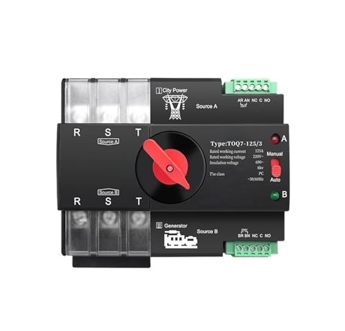 Din Rail 3-Phasen-Dual-Power-Automatik-Transfer-elektrischer Wahlschalter ATS Stromübertragungsschalter(3P L N 220V-230V,100A) von SHYEGUMUZA