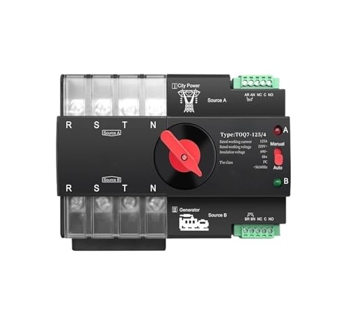 Din Rail 3-Phasen-Dual-Power-Automatik-Transfer-elektrischer Wahlschalter ATS Stromübertragungsschalter(4P L N 220V-230V,100A) von SHYEGUMUZA