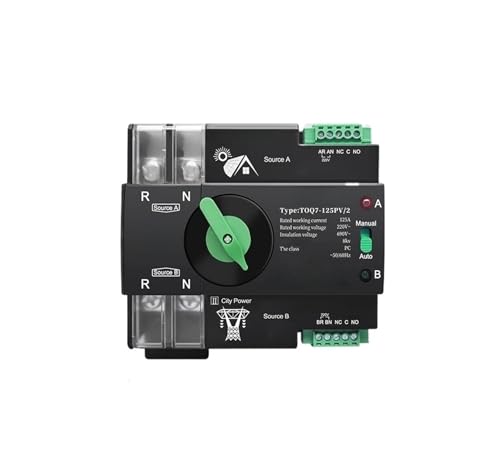 Din-Schiene 3-Phasen-Dual-Power-Automatik-Transfer-elektrischer Wahlschalter 2P/3P/4P Stromübertragungsschalter(2P L N 220V-230V,100A) von SHYEGUMUZA