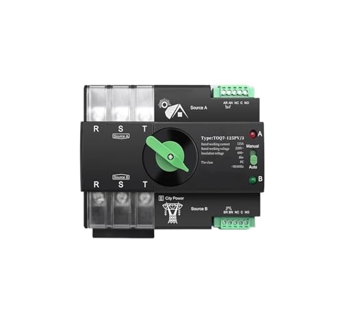 Din-Schiene 3-Phasen-Dual-Power-Automatik-Transfer-elektrischer Wahlschalter 2P/3P/4P Stromübertragungsschalter(3P L N 220V-230V,100A) von SHYEGUMUZA