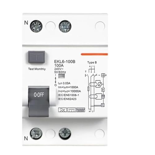 FI-Schutzschalter Typ B Fehlerstromschutzschalter 2P 4P 40a 63a 100a 30ma 300mA EKL6-100B DIN-Schiene 220V(2P,40A 300mA) von SHYEGUMUZA