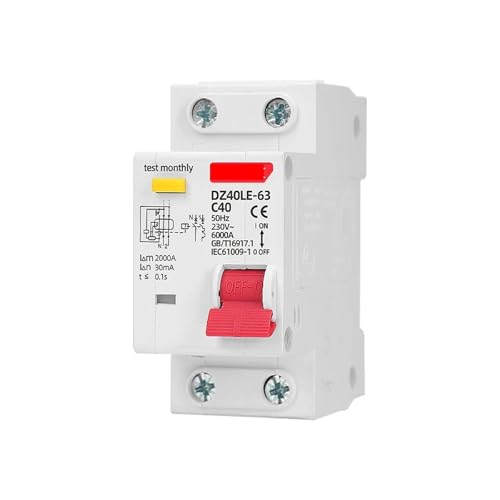 Fehlerstromschutzschalter 1P + N 230V DZ30L DZ40LE 6-63A Mit Über Und Kurz Strom Leckage Schutz RCBO MCB(6A) von SHYEGUMUZA