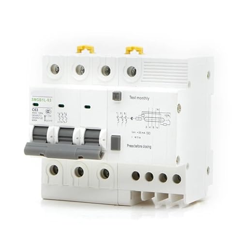 RCBO Miniatur Fehlerstromschutzschalter MCB Phase Linie + Neutral + Leckage Schutz AC230V SMGB1L-63/3P + N(40A) von SHYEGUMUZA
