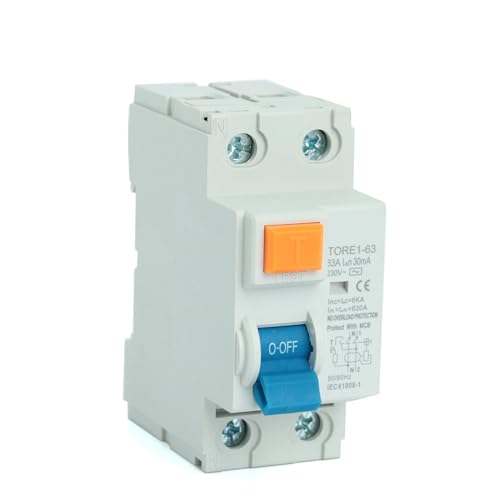 RCCB RCD 2P 4P 16A 63A 10mA 30mA 6KA 230/400V Elektromechanischer Fehlerstromschutzschalter Differentialschutzschalter Sicherheitsschalter(16A,4Pole 300mA) von SHYEGUMUZA